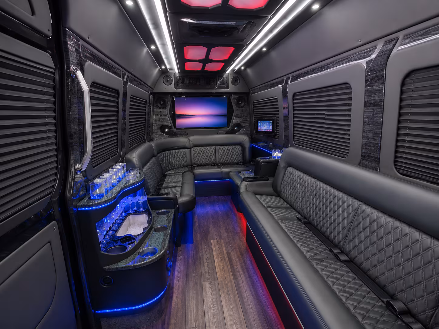 thornton 50 passenger party bus inside
